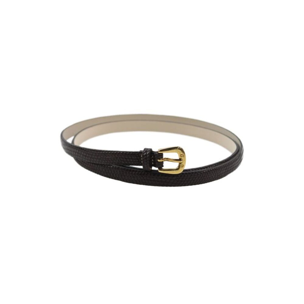 Tardini Womens Lizard 1/2" Skinny Belt Black Size EUR 36